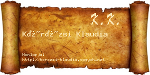 Körözsi Klaudia névjegykártya