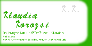 klaudia korozsi business card